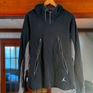 Black and Grey Jordan jumpman L hoodie Double zipper